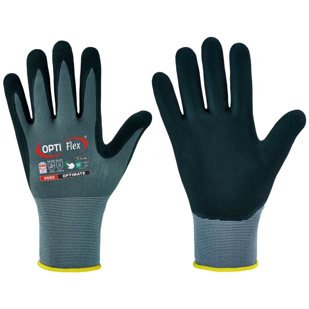Feldtmann OPTIMATE OPTI FLEX® Arbeitshandschuh in Grau/Schwarz, Art.-Nr. 0680